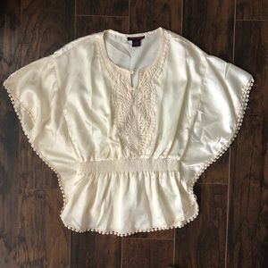 Mascara Cream Satin Blouse